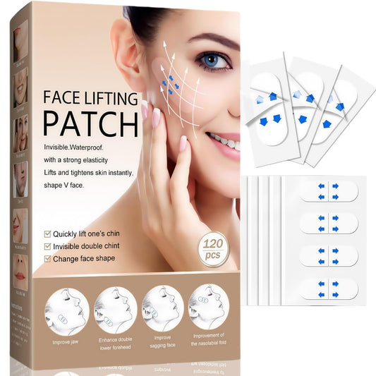 SingHao 120Pcs Lifting Invisible Face for Tapes Tightening Skin,Facial Lift Strips for Instant Facial Uplift,Waterproof Face Stickers Makeup,Wrinkle Hide and Double Chin,Safe and Effective,Quick Pull Up