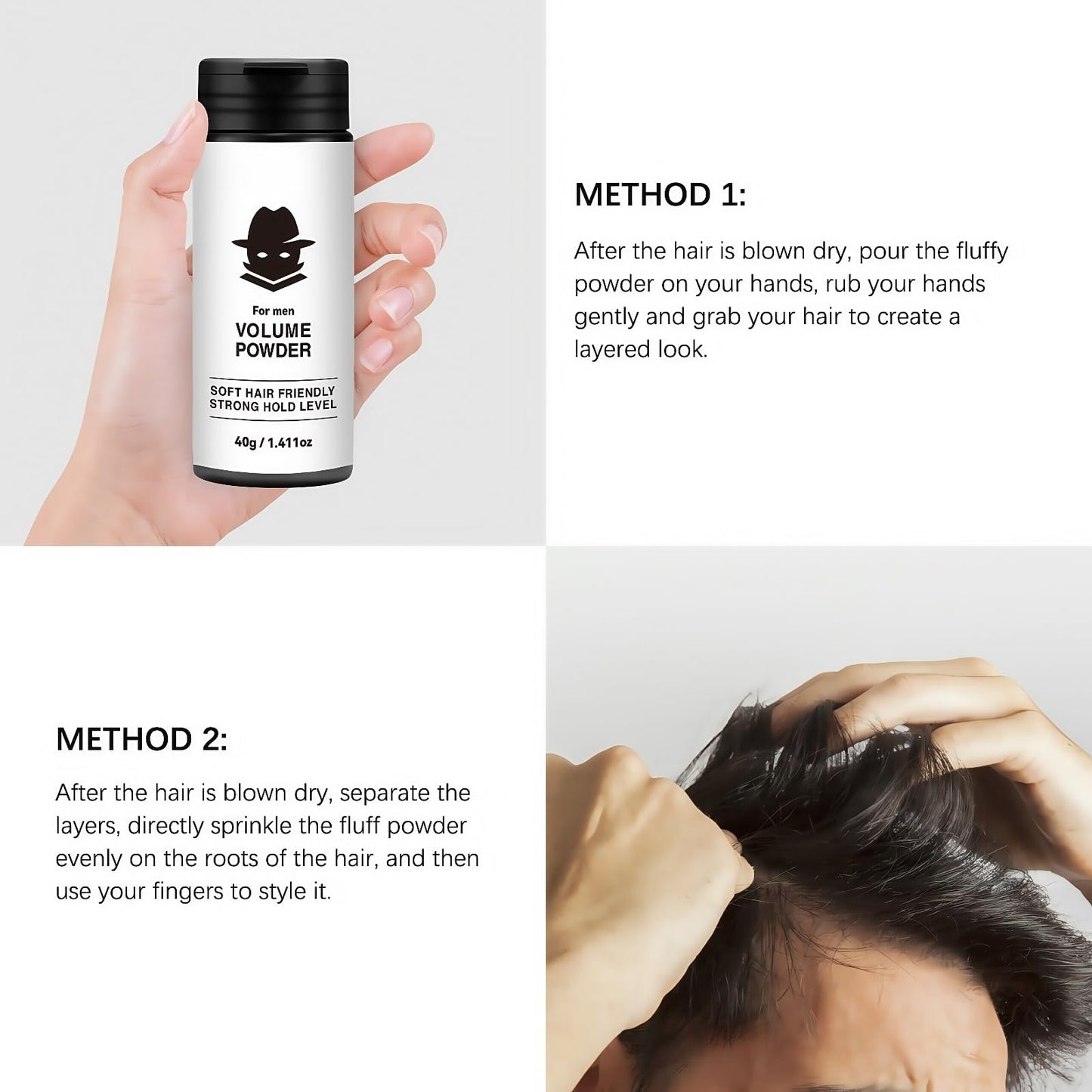 Xunzhi Hair Styling Texturizing Powder,Volume Powder for Men,Hair Styling,H-air P-owder f-or M-en and Women,Volumising S-tyling Po-wder,Leavein Texture Po-wder,H-air Texture Pow-der M-en S-tyling