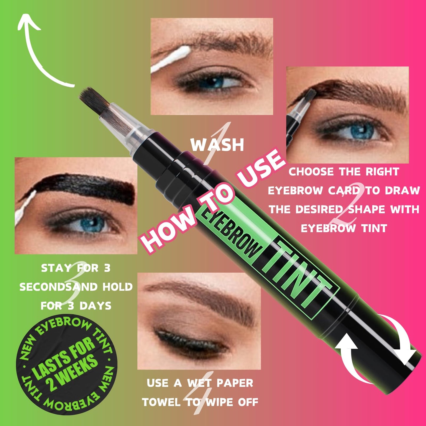 SHEBEEDO Eyebrow Tint Semi-Permanent Eyebrow Dye Professional Formula Brow Tint Eyebrow Dye Kit For Natural Looking Brows Visible Results In 3 Seconds, Up To 10 Day Eye Brow Tint Kits