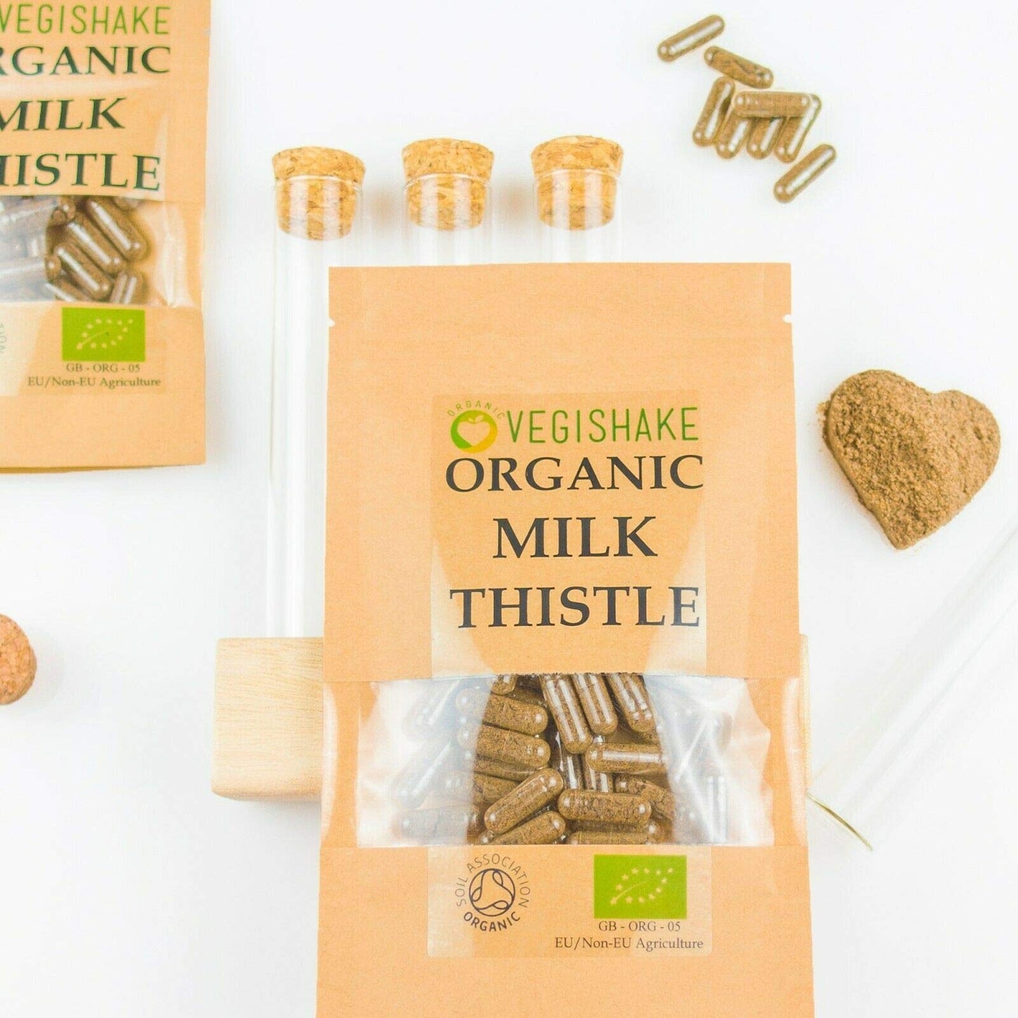vegishake Organic Milk Thistle Liver Detox HPMC Capsule 1000mg Liver Health Protection Silymarin Antioxidant Body Detox Vegan Halal Kosher (60 Capsules)
