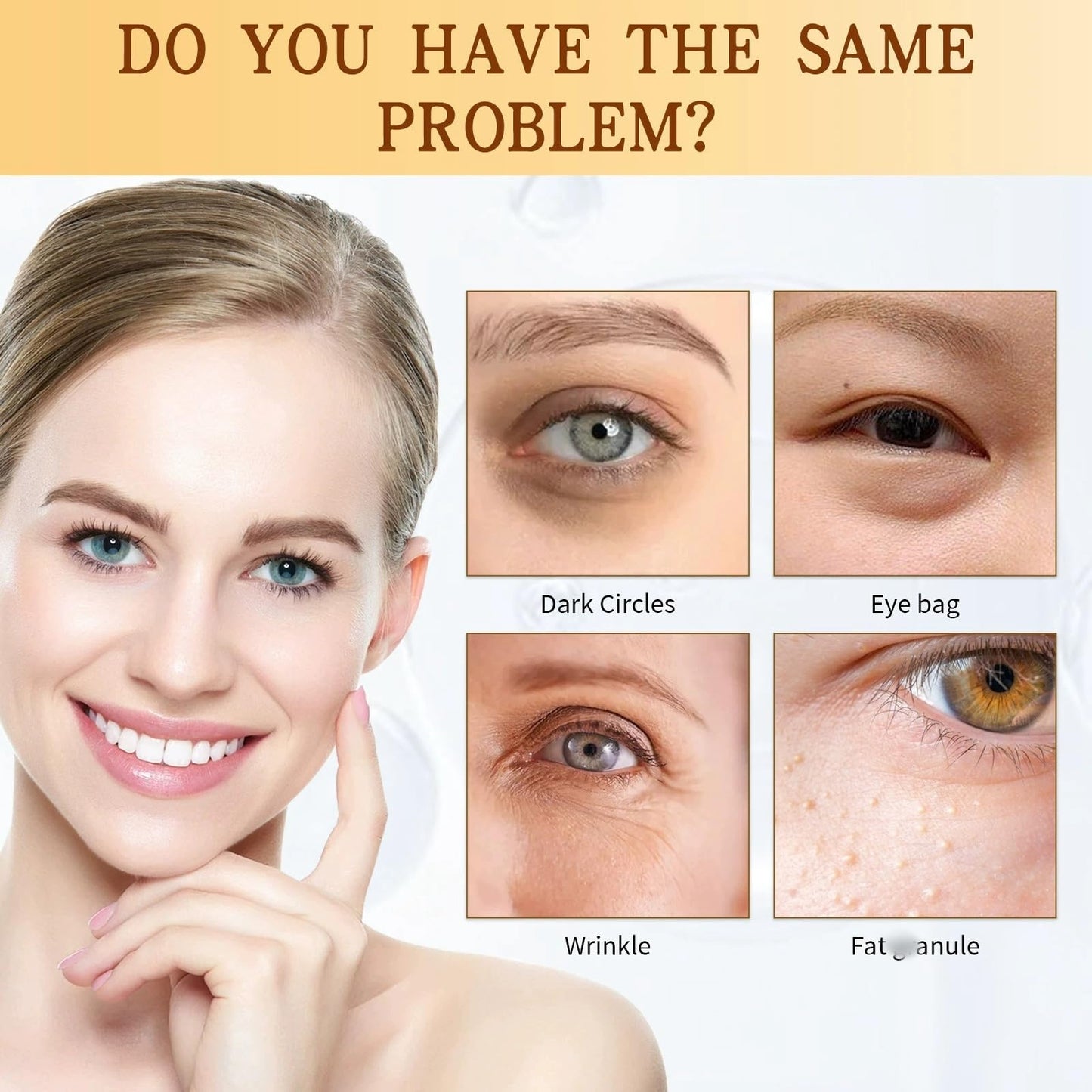 OuXing Caffeine Eye Serum,Under Eye Cream for Dark Circles and Puffy Eyes,Day & Night Eye Cream Anti Aging,Eye Serum with Massage Ball,Dark Circles Under Eye Treatment Women,Firming Ey/e Cre/am