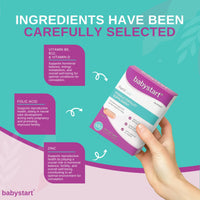 Babystart Fertility Supplements for Women - FertilCare 30 Tablets, 1 Month Supply, Prenatal vitamins and Minerals including Folic Acid, Vitamins B, C, D, E for Conception and Nutritional Support