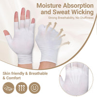 15 Pairs Eczema Gloves, Cotton Gloves for Eczema, Moisturising Gloves for Sleeping Spa Treatment Overnight Hydration for Both Men and Women (White, Black and Gray)