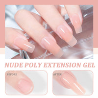 Poly Gel - Nude Color Polygel - 30mL Nail Extension Gel Hard Nail Builder Gel - Builder Gel For Nails Enhancement And Thickening - Crystal Acrylic Polygel Nail Extension For Nail Art DIY