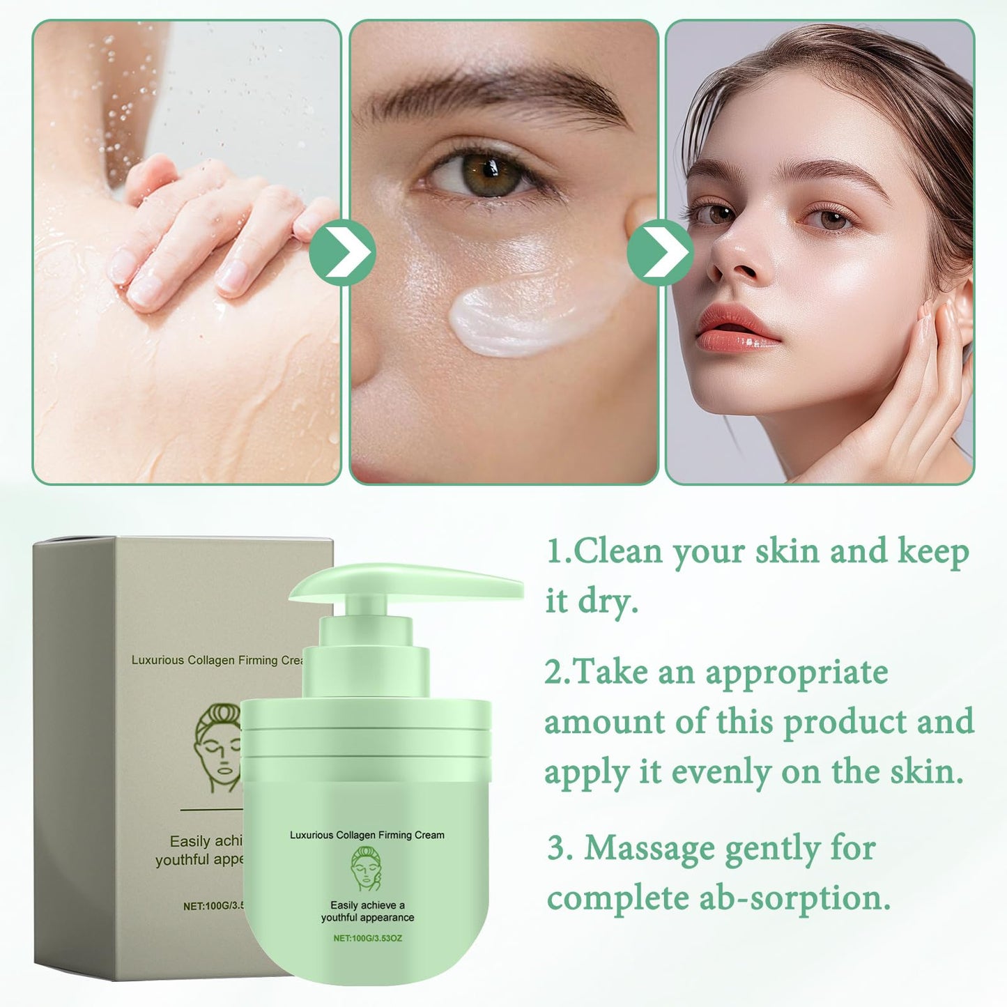 MADGININE 1Pcs Stdei Luxurious Collagen Firming Cream,Collagen Firming Cream Luxurious Collagen Firming Cream Collagen Firming Body Cream Moisturizing and Hydrating Pink Beauty Plate for All Skin Types