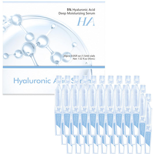 Cureluxe 30PCS Ultra Hyaluronic Acid Serum for Face - 5% Hyaluronic Acid Hydrating Serum - Hy-aluronic Acid Serums for Plumping&Nourishing - Face Care Anti-Aging Facial Serums for Reducing Fine Lines&Wrinkles