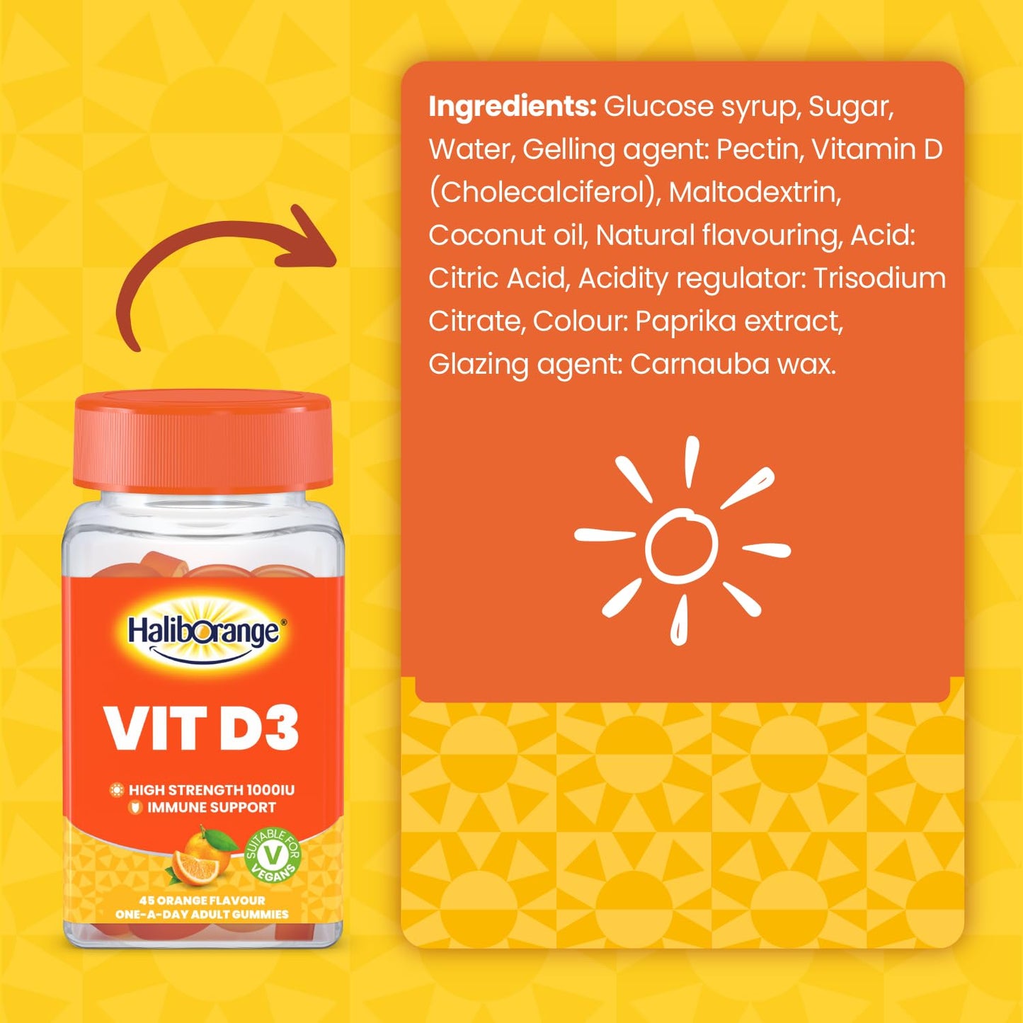 Haliborange Adult Vitamin D3-45 Orange Gummies