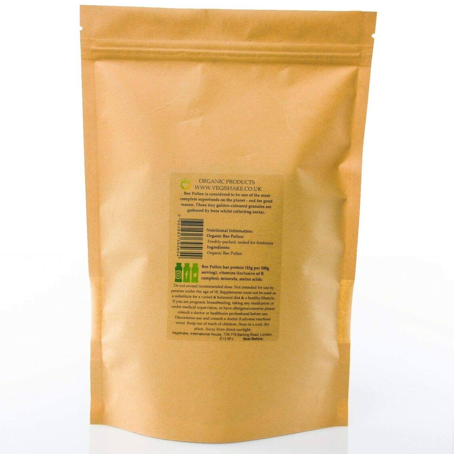 Bee Pollen B-Complex Vitamins B1 B2 B9 C E and Copper (150g)