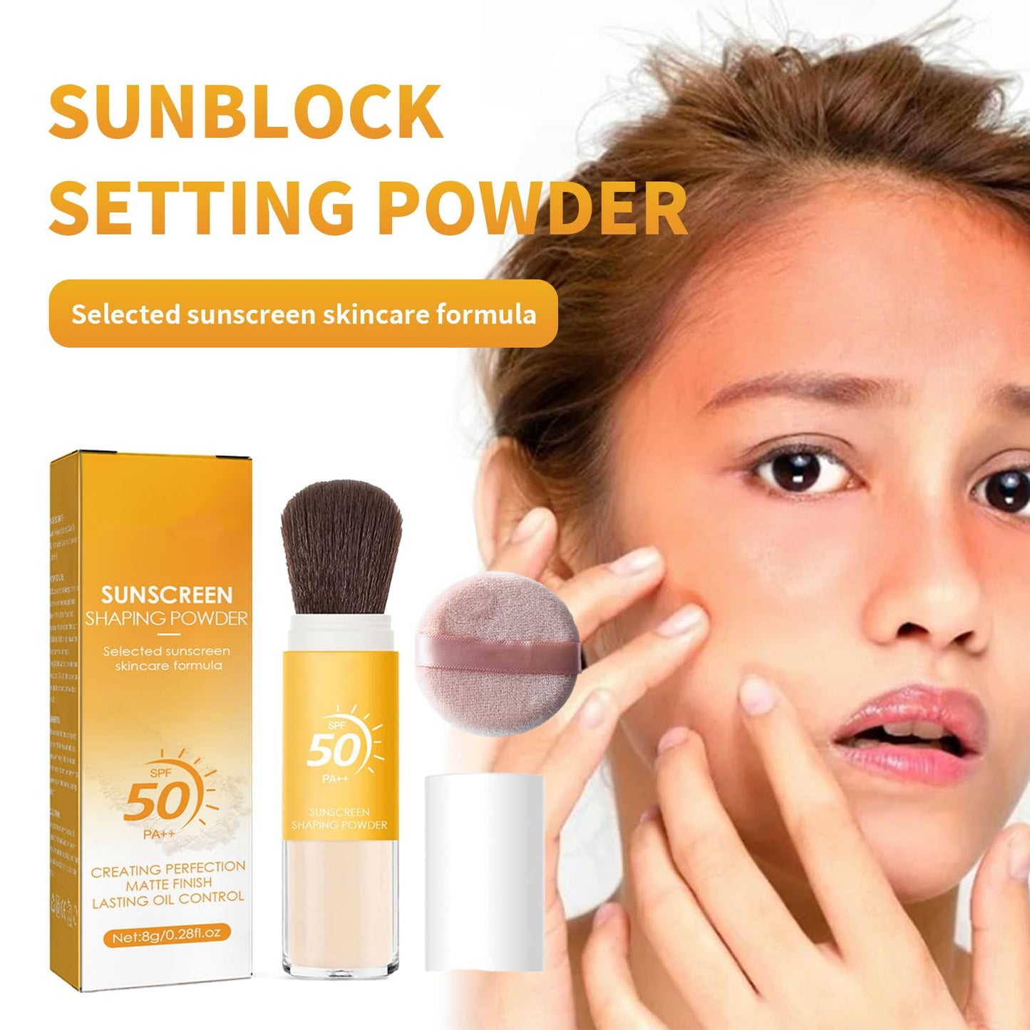 Asheyya 2 Pcs Scalp SPF Powder, SPF 50 Powder Sunscreen for Face, Natural Matte Lasting Breathable, All Skin