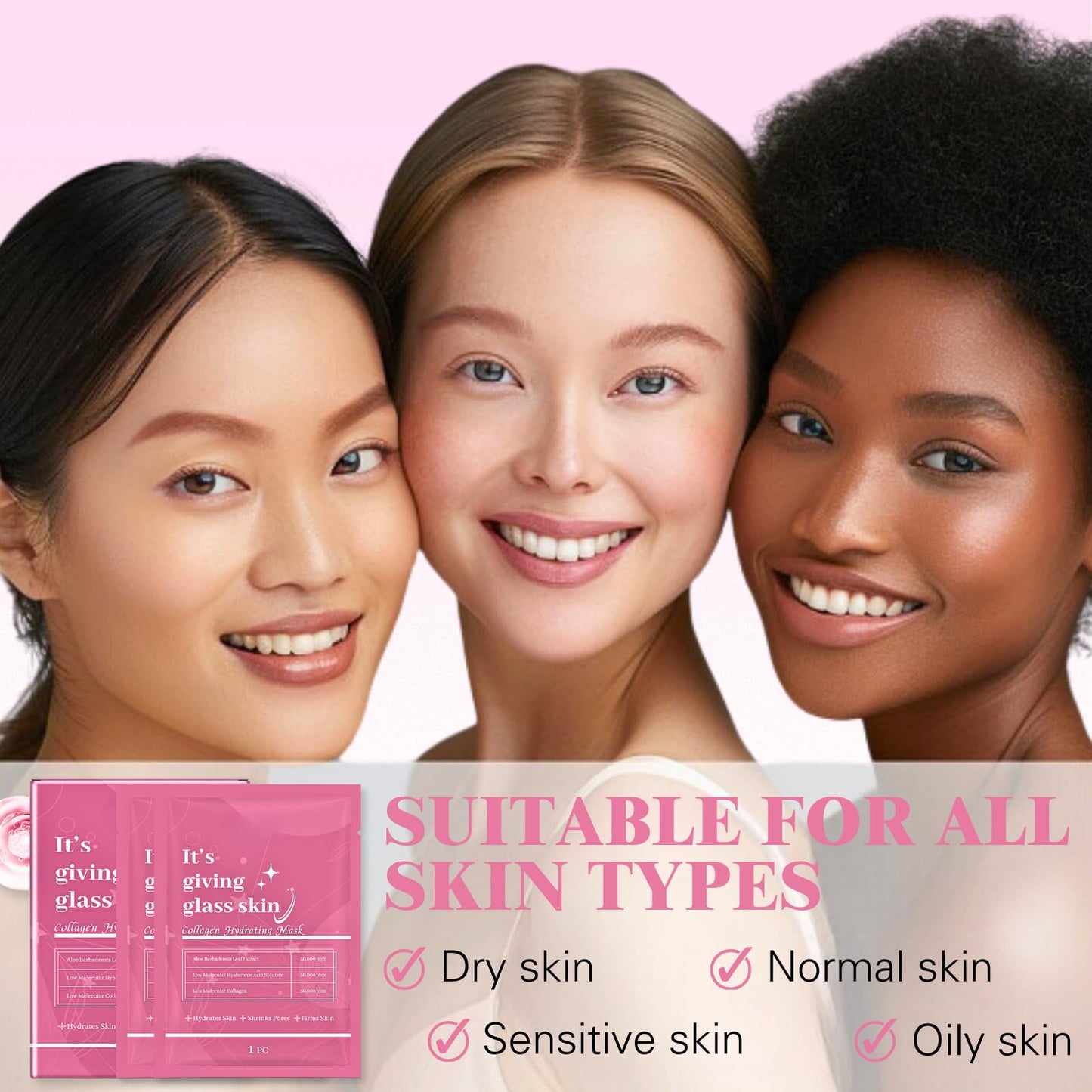 8pcs Glass Skin Mask, Anti Wrinkle Deep Collagen Mask, Skincare, Mothers Day Gifts Idea for mom, Korean Glass Skin Face Mask, Hydrating For Facial Care, Elasticity Improvement, Anti Aging