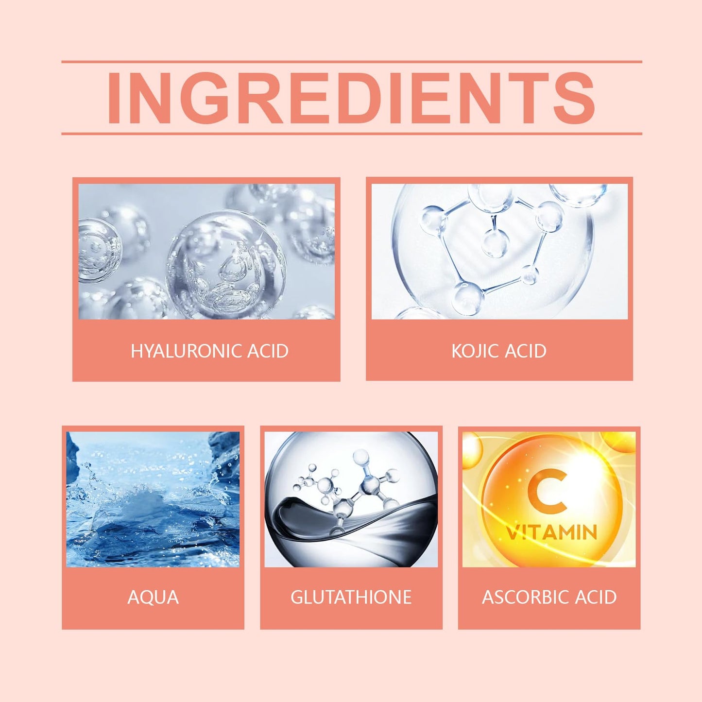 ISBEAUSOLS Glutathione Serum - Kojic Acid Serum for Skin Lig_htening - Dark Spot Correcting Glow Serum - Vitamin C Serum for Face - Hydrating Serum - Facial Serum for Even Skin Tone, Moisturising (30ml)