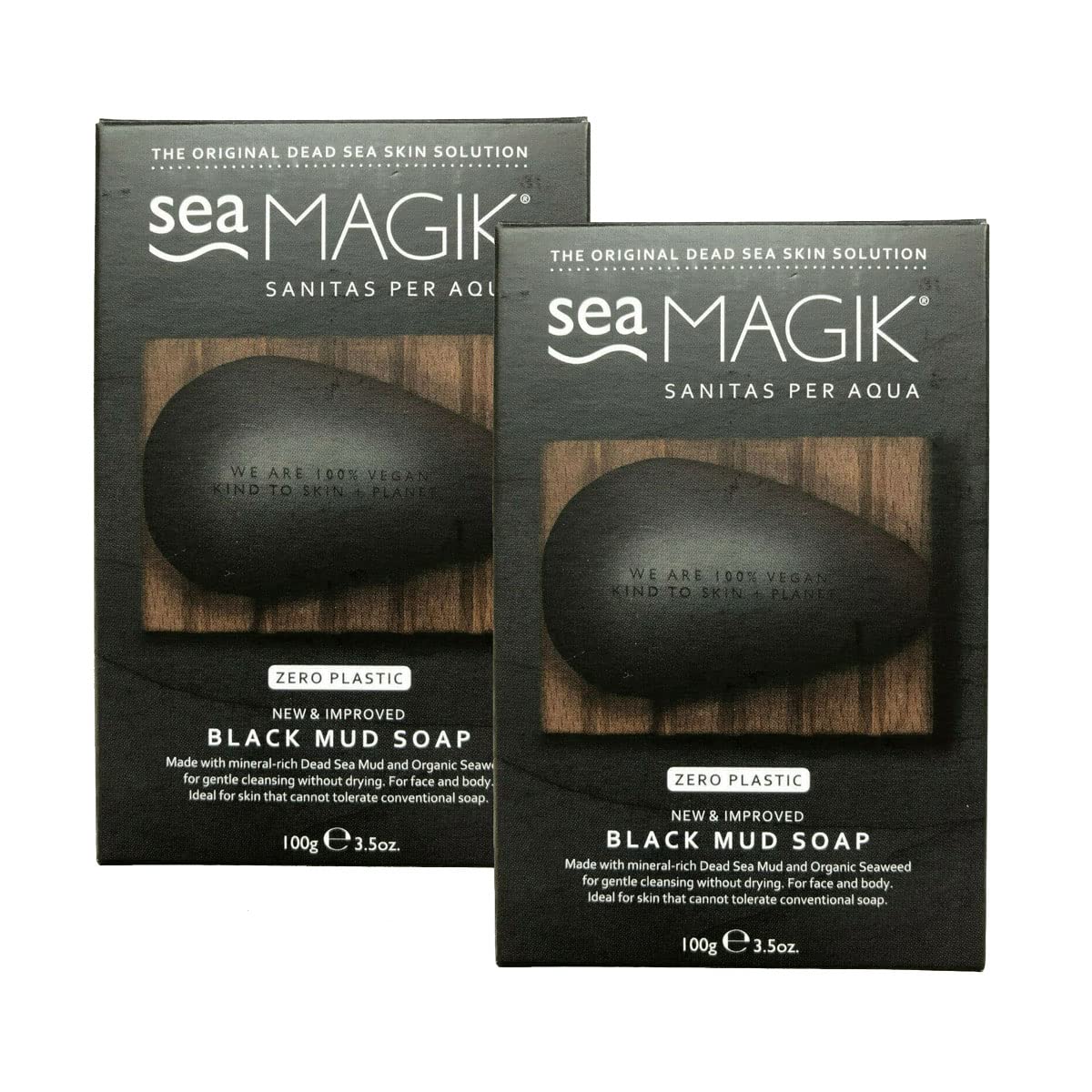 (2 Pack) - Dead Sea Spa Magik - Black Mud Soap | 100g | 2 PACK BUNDLE