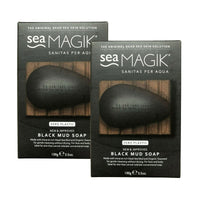 (2 Pack) - Dead Sea Spa Magik - Black Mud Soap | 100g | 2 PACK BUNDLE