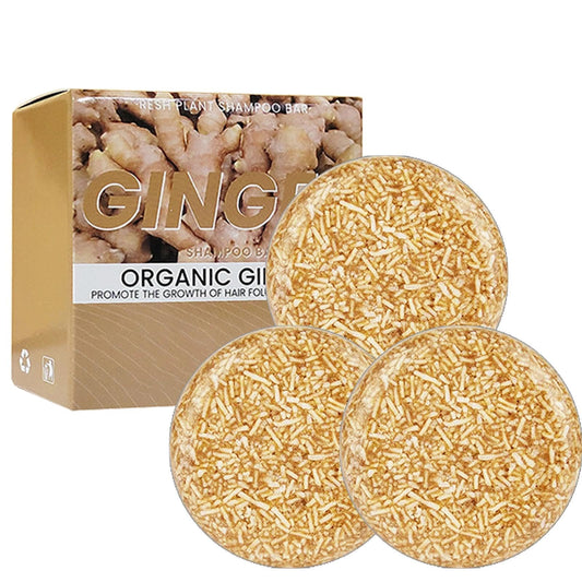AuraAnge 3PCS Ginger Hair Shampoo Bar - Revitalizing Growth, Improved Shedding, Cleaning Dandruff & Discomfort