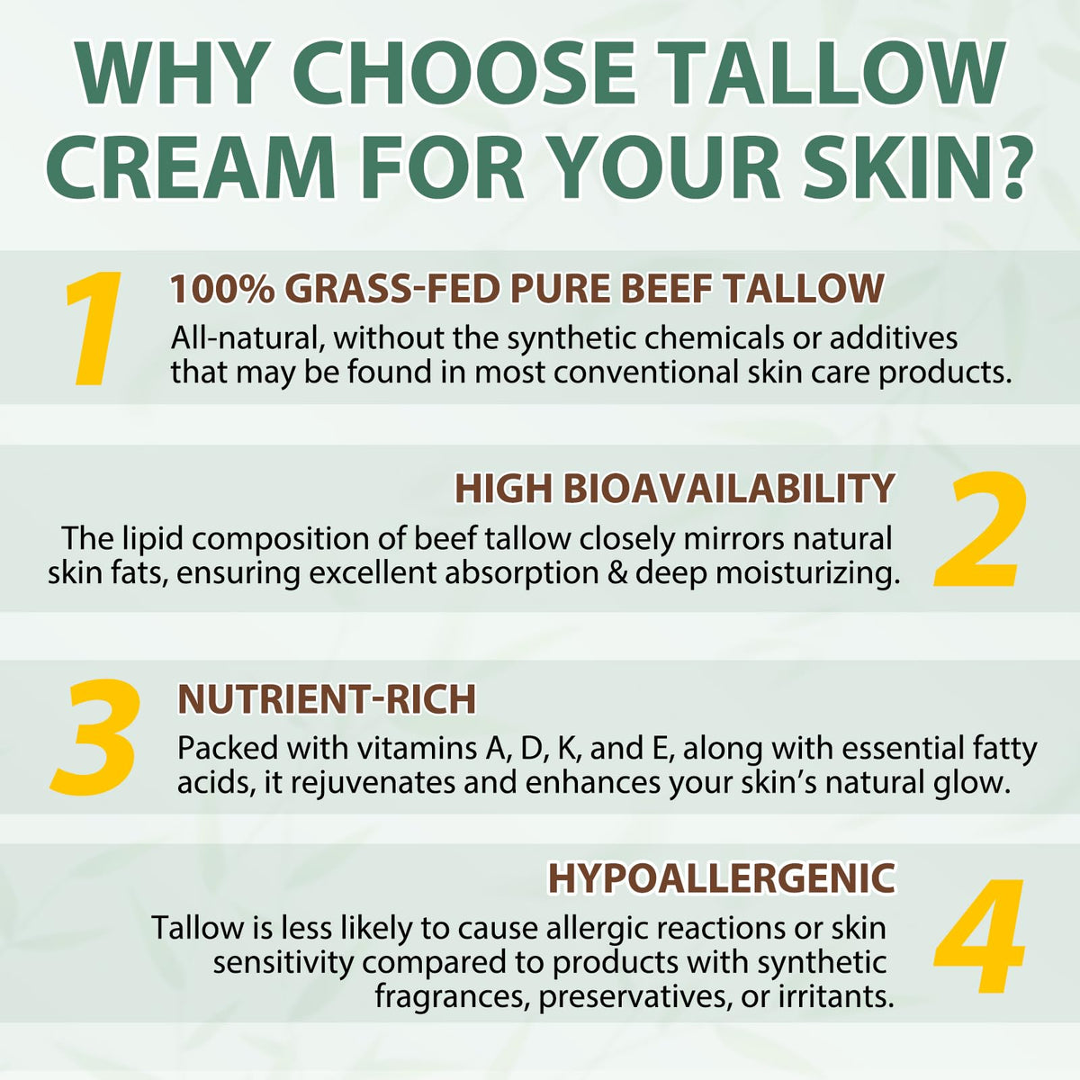 WLCTJIAYOU Beef Tallow for Skin (4.2oz) - Tallow Face Cream - 100% Grass-Fed Beef Tallow, Honey & Beeswax, Deep Hydration for Dry & Aging Skin, Natural Skin Barrier, Nourishing Moisturizer (120g)