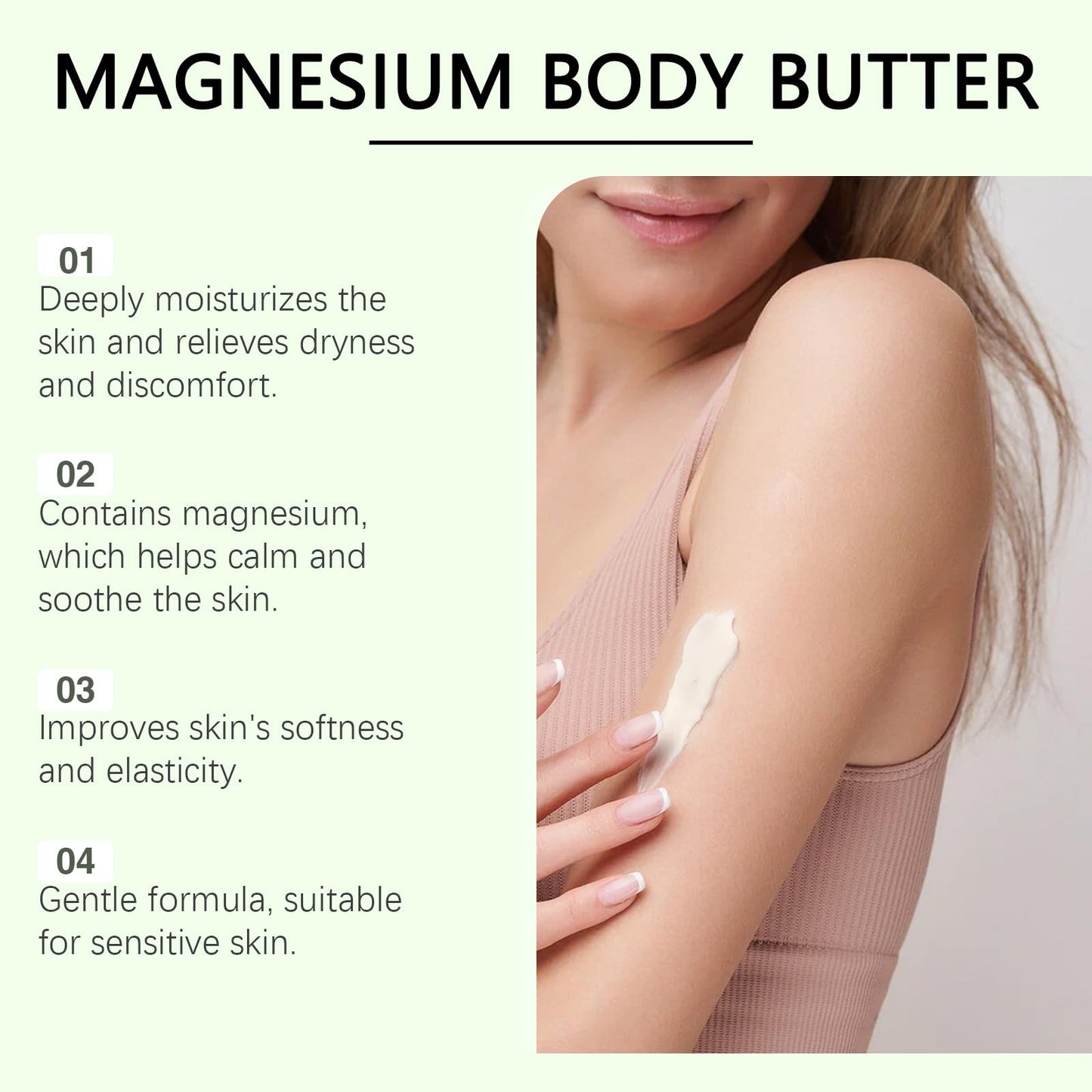 Generic Oasis Neuropathy Cream, 4oz Magnesium Body Butter, Soothing Skin Discomfort, Repair Damaged Skin, Deeply Moisturizes, Keep Soft Smooth, Suitable for All Skin Types (1)