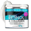 Trendyfave Retinol Cream for Face, Advanced Retinol Collagen Cream for Face with 5% Hyaluronic Acid, Anti-Aging Retinol Cream, Anti-Wrinkle, Reduce Fine Lines Lifting and Firming Cream, 24-Hour Face Care 55ml