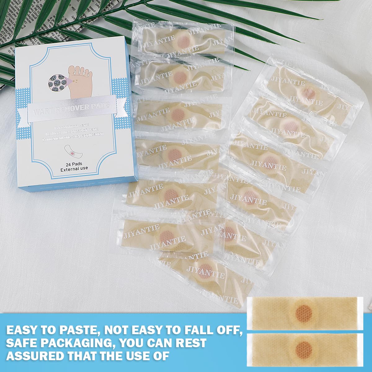 FERCAISH 24 Pieces Wart Remover Corn Plaster Plantar Warts Removal Corn Removal Pads Pressure Protection Plaster Wart Plaster for Feet