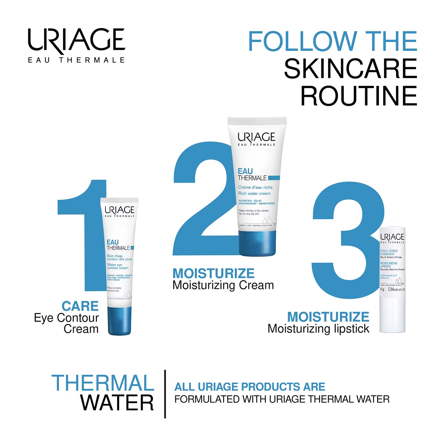 Uriage Eau Thermale Moisturizing Lipstick 2 x 4g