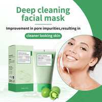 QIEEUMIN Green Tomato Clay Mask Pore Cleanser Pore Purifying with 49% Green Tomato Extract Moisturising Water Locking Antioxidant Sebum & Clogged Pore Care Exfoliation Fragrance-Free 120g