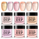 Nail Dipping Powder Set - 6 Translucent Nude Pink Color Dip Powder Nail Kit - Milky Jelly Effect Nail Powder No Need UV Lamp - DIY Nail Art French Manicure Kit for Starter