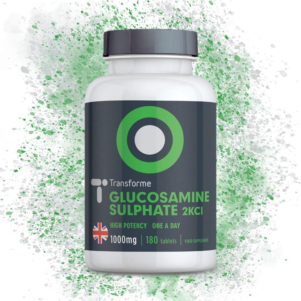 Transforme Glucosamine Sulphate 1000mg 365 Tablets, 2KCl, Vegetarian, Vegan, 1 Year Supply, Gluten Free