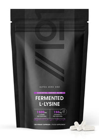 Fermented L-Lysine 1500mg with BioPerine® - Made with Vitamin C - High Strength - Raw, Halal, 120 Vegan Capsules