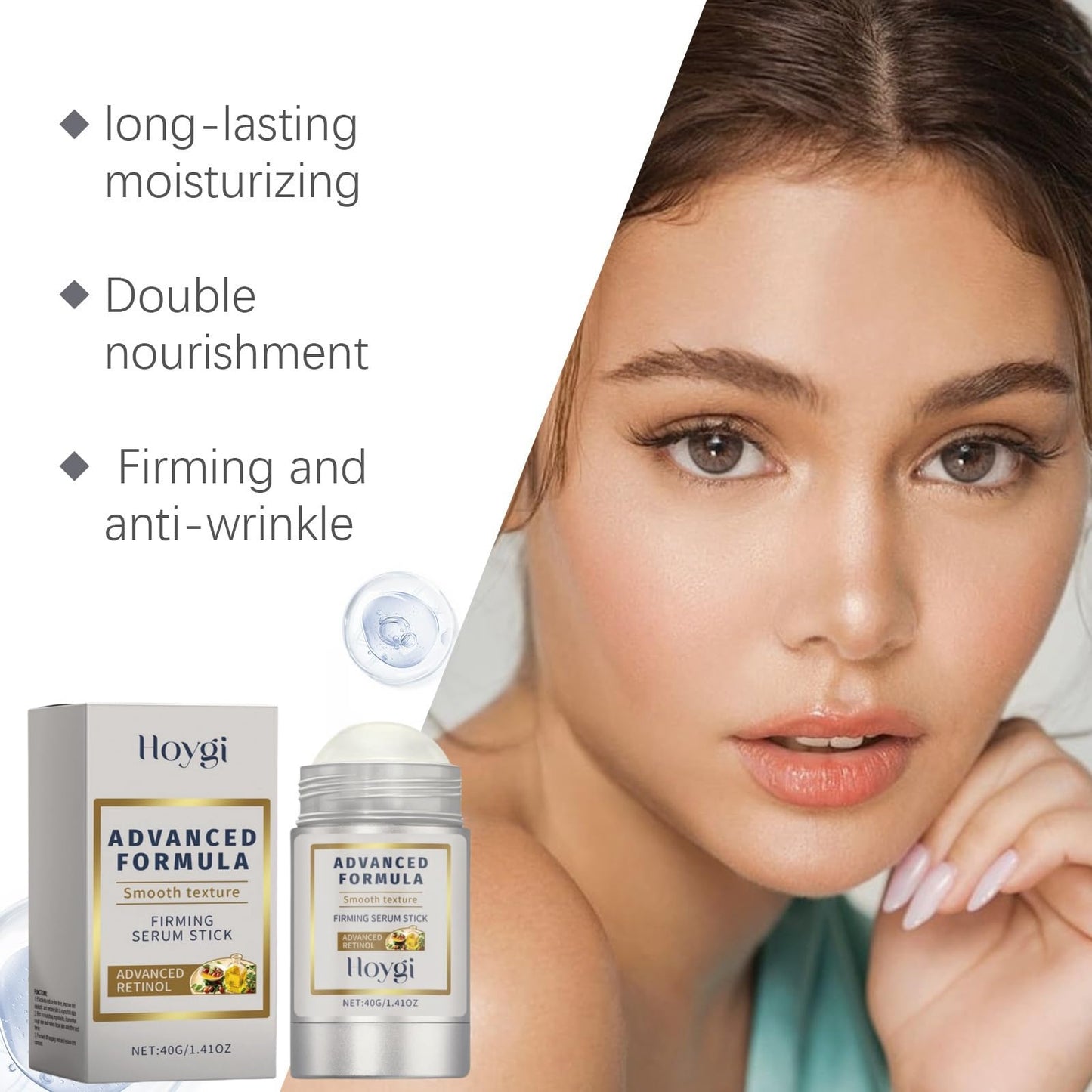Retinol Facial Firming Stick,Retinol Facial Tightening Stick,Neck and Face Serum Care Stick,Anti-Aging Face Moisturizer,Smoothing Serum Stick,Retinol Moisturiser,Night Cream for Women Anti Aging
