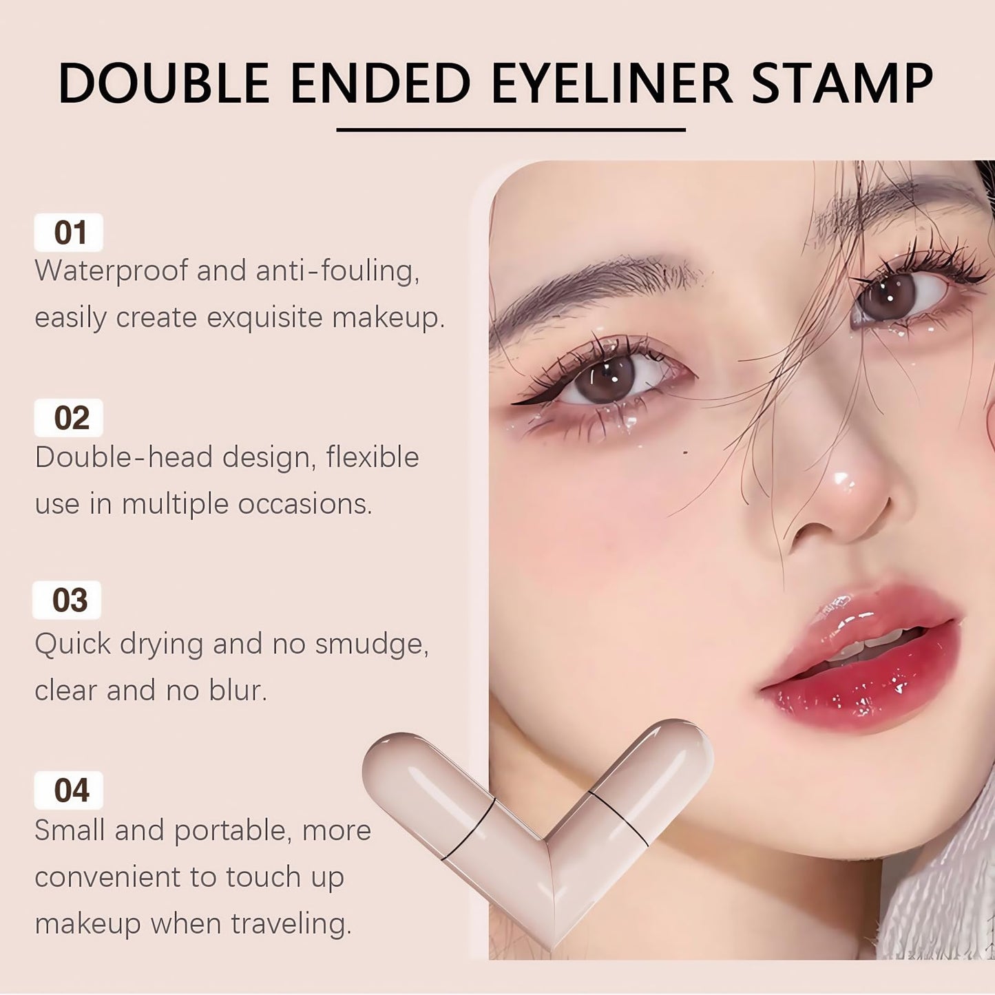 Fankayi Long-Lasting Winged Eyeliner Stamp,Eyeliner Stamp,Waterproof Smudge Proof Long Lasting Liquid Eye Liner,Smudge-Proof Brown Liquid Liner for Women,Winged Eye-liner St-amp,Eye Liner St-amp(Brown)