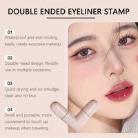 Fankayi Long-Lasting Winged Eyeliner Stamp,Eyeliner Stamp,Waterproof Smudge Proof Long Lasting Liquid Eye Liner,Smudge-Proof Brown Liquid Liner for Women,Winged Eye-liner St-amp,Eye Liner St-amp(Brown)