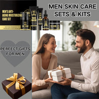 TBeautfave 5PCS Men's Anti-Aging Care Set - Mens Skin Care Sets & Kits - Mens Face Cream, Face Wash & Scrub, Eye Cream, Anti Wrinkle Serum- Gifts for Men -Moisturiser For Men Day & Night
