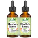 Liposomal Rhodiola Rosea 950 mg, 9-in-1 Rhodiola Rosea Drops 120 ml, Rhodiola Root Liquid Tincture, Vegan Adaptogenic Herb Supplement for Energy, Stress & Mood (Pack of 2)