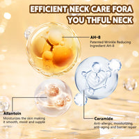 Gonggi AH-8 Firming Neck Cream, Tightening Lifting Sagging Skin, with Double Roller Massage, Reduce Wrinkles Fine Lines and Double Chin, Moisturizing (1PCS)