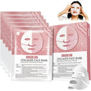 IZBEAUVO Collagen Face Mask, 5PCS Collagen Real Deep Mask, Collagen Mask, Face Sheet Masks, Hydrating Face Mask, Face Masks Beauty, Pore Minimizing, Firming, Elasticity Improvement