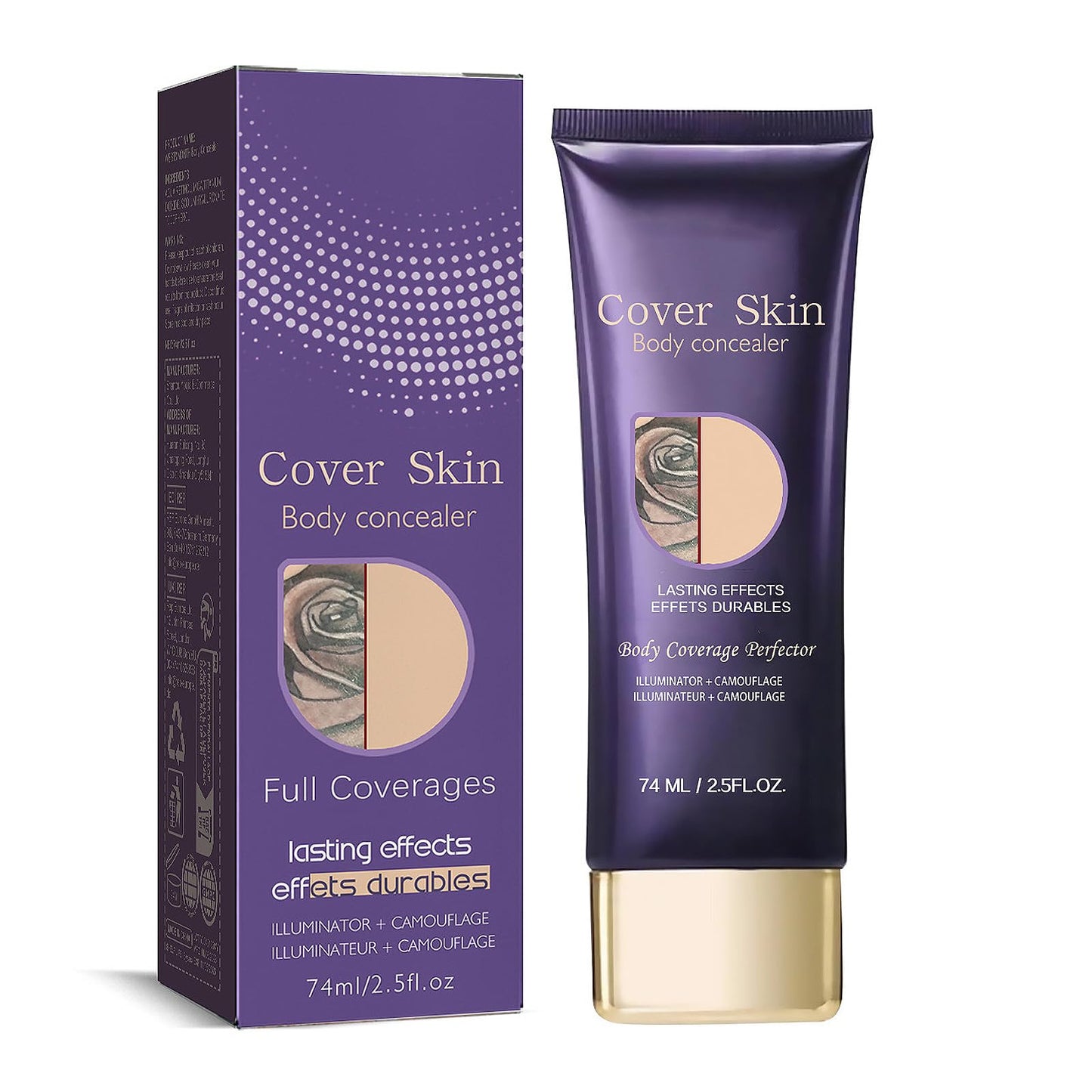 NLFOX All Over Complexion Perfector - Body Coverage Perfector Waterproof - Tattoo Cover Up Makeup Body Foundation Full Coverage - Body Coverage Perfector All in One Moisturiser Concealer,74ml