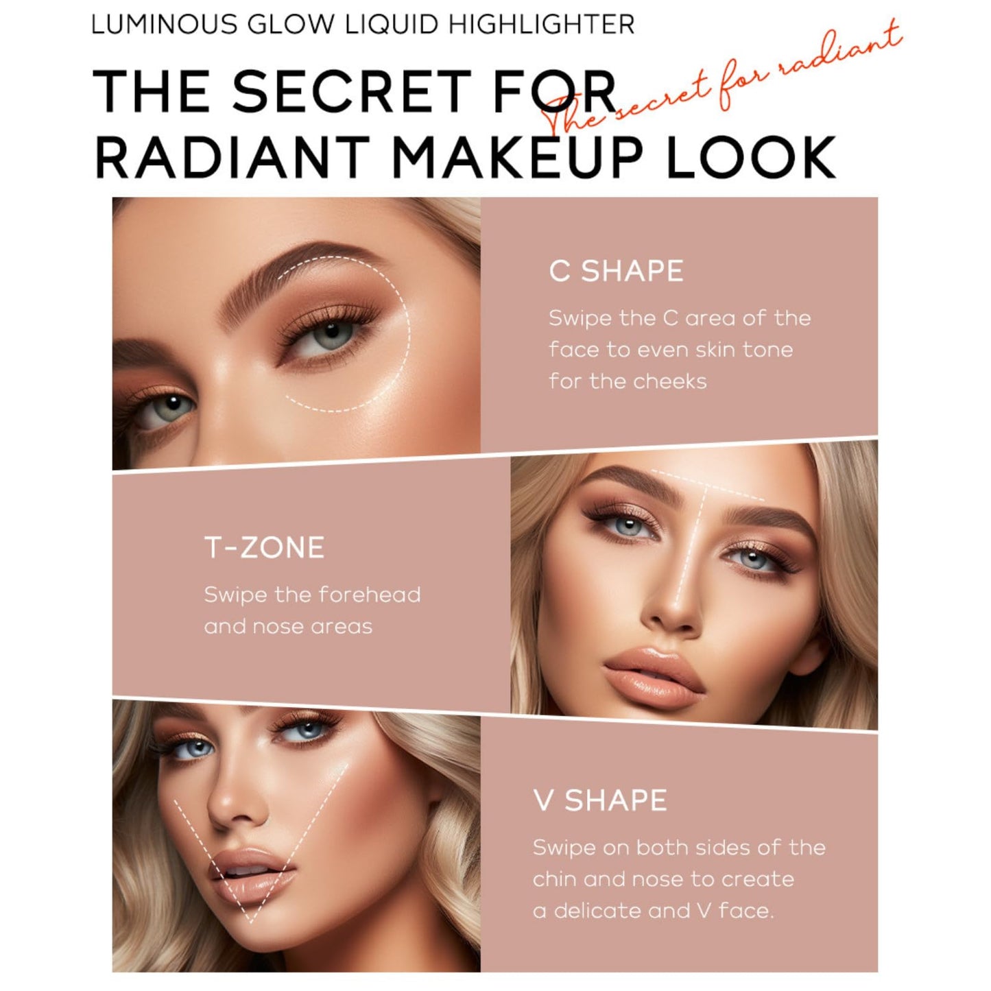 TBeautfave Tbeautfave Liquid Highlighter Makeup, Cream Highlighter, Natural Bronzer Face Glitter Stick, Moisturizing Cream Contour Face Illuminator for Face Body Eyes Collarbones Glow