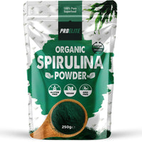 Organic Spirulina Powder 250g Natural Immune Booster | Premium Superfood Super Greens Spirulina Powder | Rich in Essential Vitamins & Minerals Vegans & Vegetarians by PROELITE