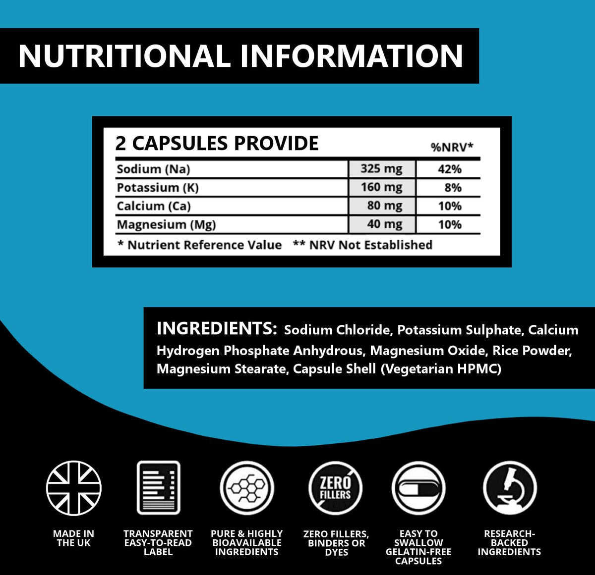 DEENVIDA NUTRITION Performance Electrolyte Supplement, 60 High Strength Capsules with Magnesium, Potassium, Calcium & Sodium, Muscle Function and Electrolyte Balance, Halal & Suitable for Vegetarians, DeenVida Nutrition