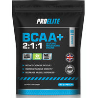 BCAA Capsule 3000mg Per Serving - 360 Vegan Capsules - 2:1:1 Branched Chain Amino Acids Capsules with Vitamin B12 & B6 - BCAA Powder Tablets Alternative - Pre Post Workout for Energy by PROELITE