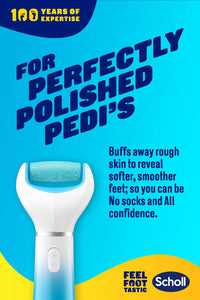 Scholl Velvet Smooth Electric Foot File Pedicure Hard Skin Remover with Extra Cracked Heel Roller Refill