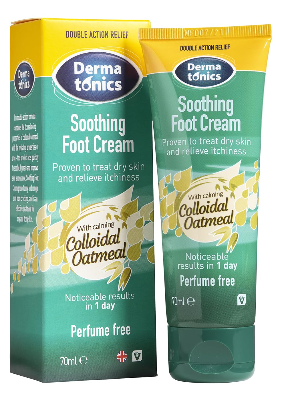 Dermatonics Soothing Foot Cream - Rapid Relief for Athlete’s foot, Dermatitis, Dry Skin Conditions with Calming Colloidal Oatmeal | Suitable for Diabetics and is Vegan-friendly | 70 ml