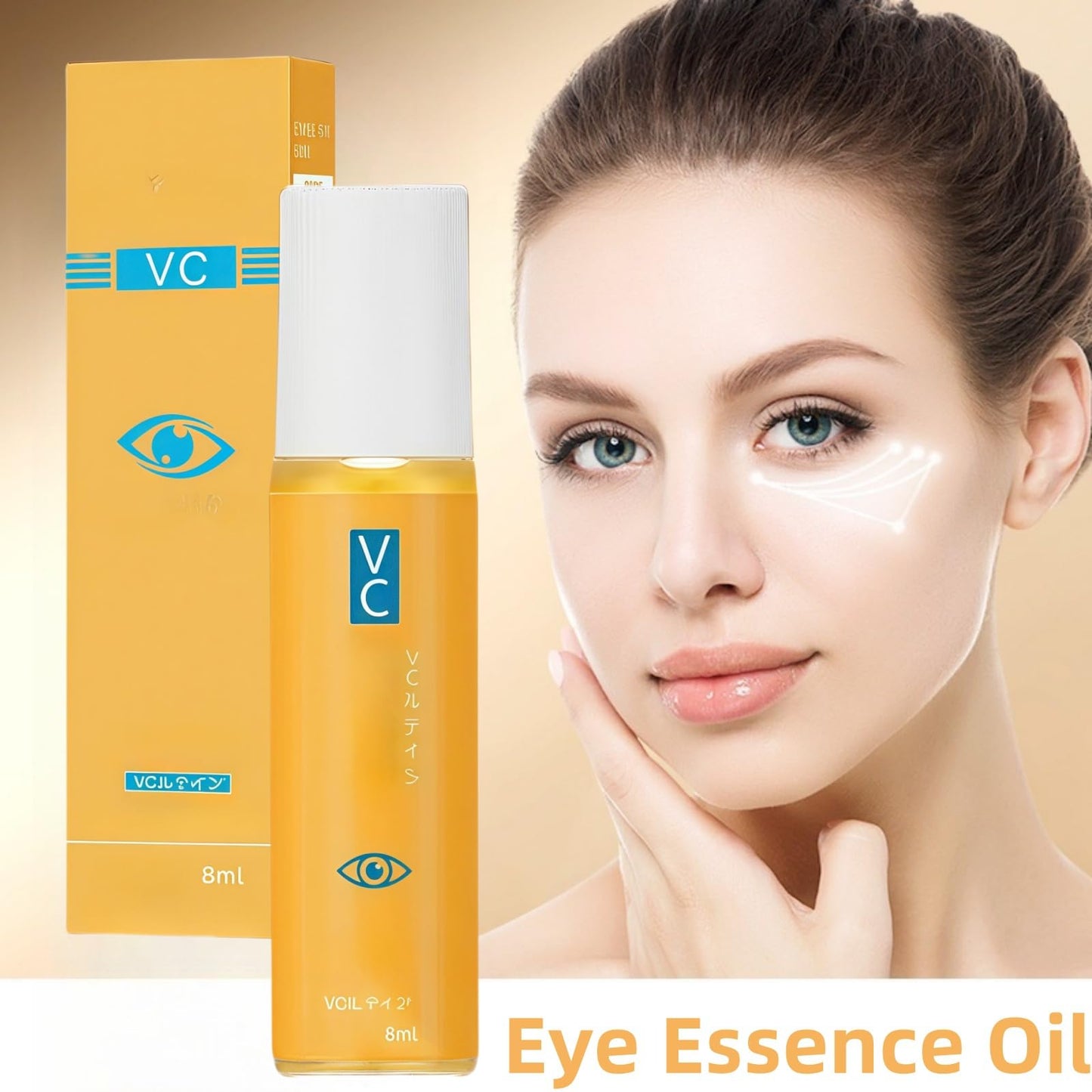 Lutein Eye Essence Oil,Vitamin C Lutein Eye Serum Oil,VC Rollerball E-ye Serum Brightening Ey-e Cream,Anti Aging E-ye Ser-um,Moisturizing E-ye Tightening Cream,Lu-tein Rollerball Essential O-il