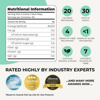 Organic Prebiotic Fibre Supplement - Award Winning Gut Health Supplement with 9 High Fiber Superfoods - High in Soluble Fibre Powder, Prebiotics & Insoluble Fibre. 180 Grams. by Inspiriko