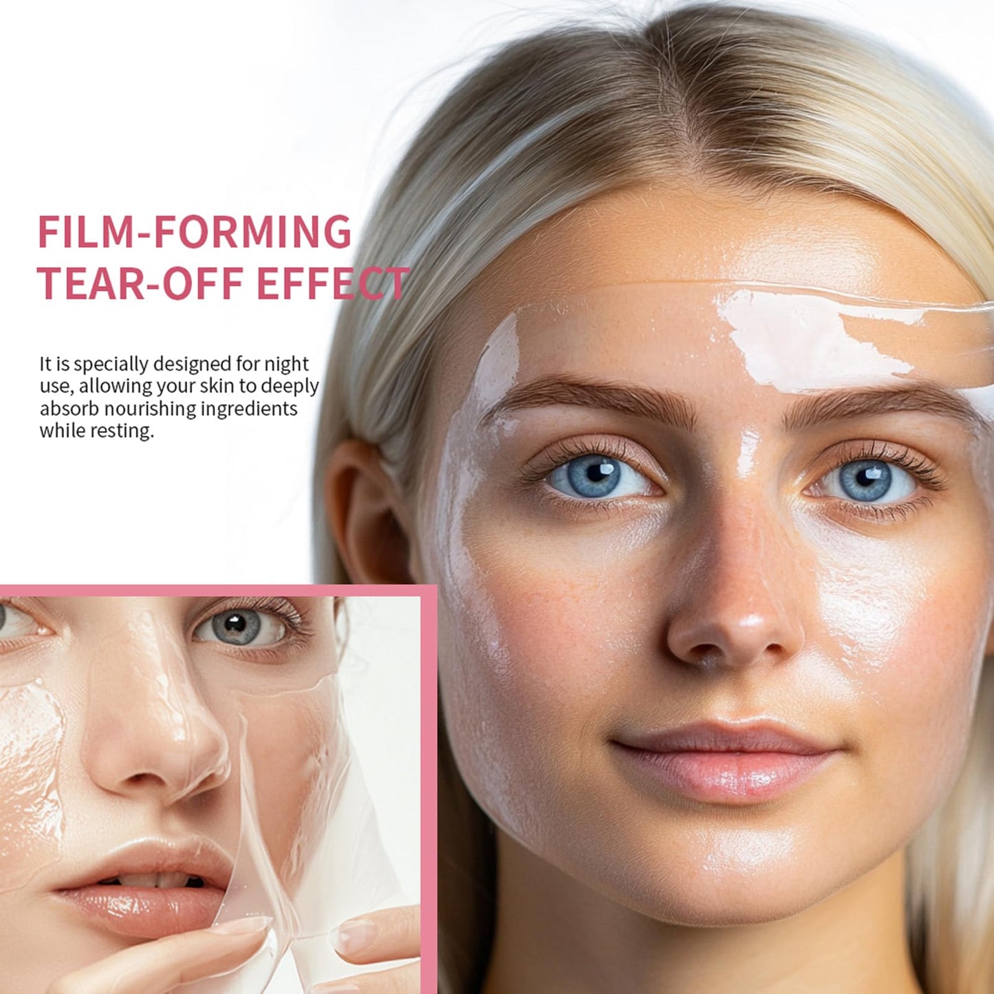 Collagen Night Wrapping Mask, Glass Glow Overnight Wrapping Mask Duo: Collagen Overnight Wrapping Peel Off Facial Mask and Turmeric Overnight Wrapping Peel Off Mask,Korean Skincare