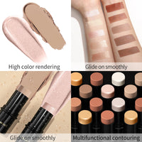 YUYUE-YY Highlighter Makeup Contour Stick, Highlighter Contour Bronzer Wand, Face Brightens Contour Stick for Long-Lasting & Waterproof. Face Make-up & Body Contour Highlight Makeup Illuminator (1#+9#)