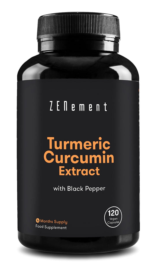 Turmeric 6100mg with Black Pepper | 120 Capsules | Powerful antioxidant, for Joint Health | 100% Natural Ingredients, Non-GMO Ingredients | Zenement