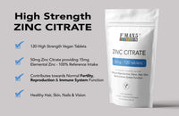 formula max5 nutrition Zinc Citrate 50mg | 120/360 Tablets | One a Day | Easy to Swallow | Immune Health | Food Supplement (120)