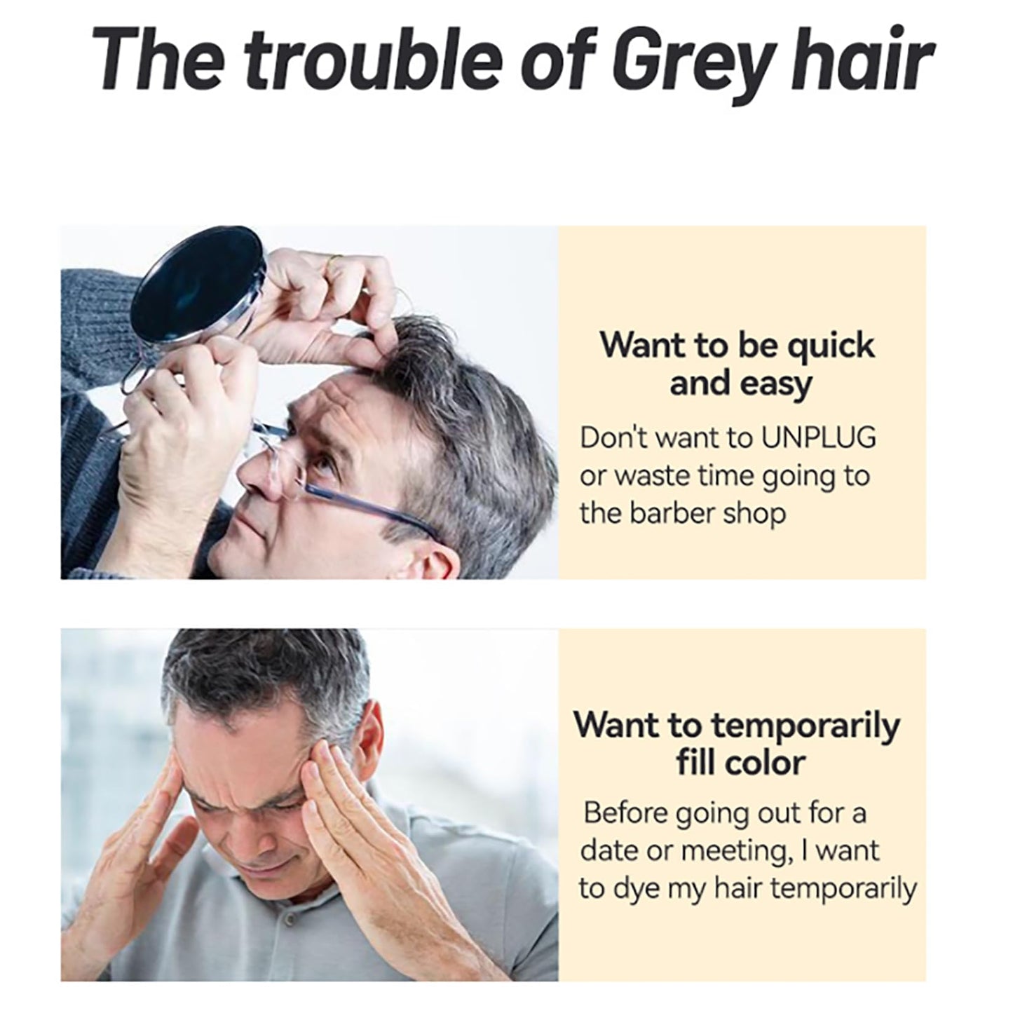 Generic Hair Root Touch Up Stick & Brush – Temporary Hair Dye Pen for Grey Coverage, Natural-Looking Root & Beard Touch Up, Easy to Use, Travel-Friendly, for Men & Women (Black Brown)