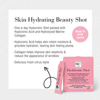 New Nordic Hyaluronic Shot | Hyaluronic Acid with Marine Collagen Supplement | to Improve Skin Elasticity and Reduce Wrinkles | Ready to Drink Fresh Citrus Flavour | 15 Sachets