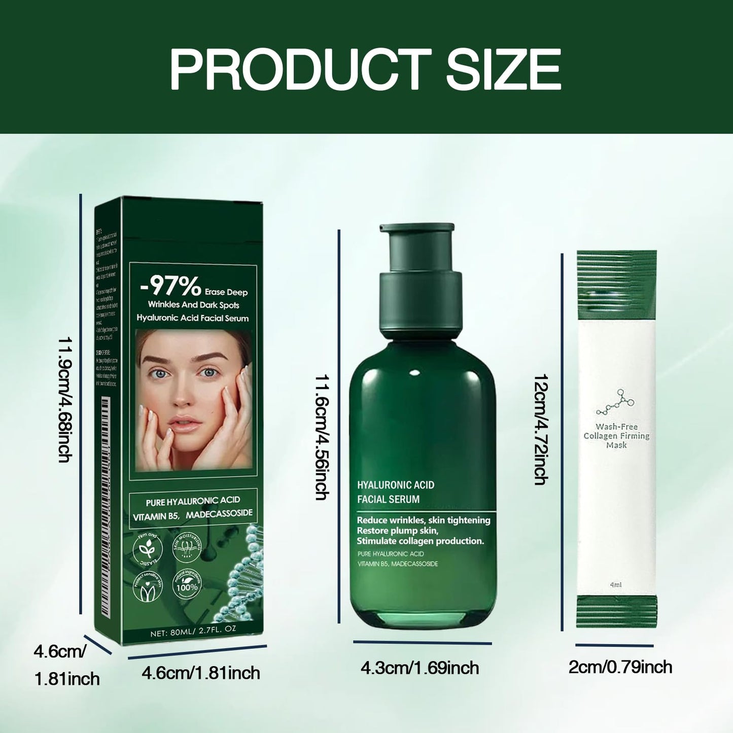 Xumann Skin Firming Rejuvenating Serum, Refreshing and Non Sticky with 1PCS Fine Lines Reducing Mask